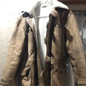 Leather Fleece Lined Trench Coat